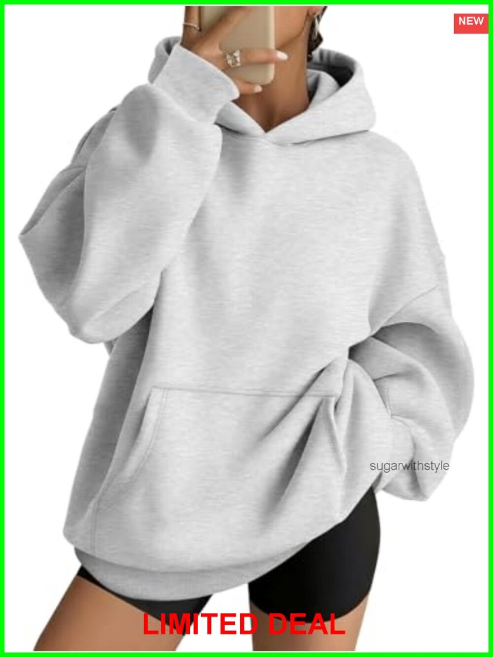 Womens Oversized Pullover Hoodie 100% Polyester Fall Winter Sweatshirt